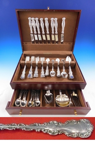 Louis XV by Whiting Sterling Silver Flatware Set for 8 Service 70 pieces